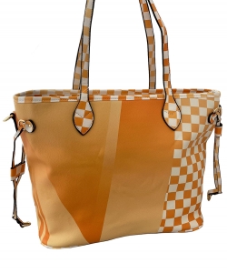 Checkered Fashion Shoulder Bag 6744 YELLOW